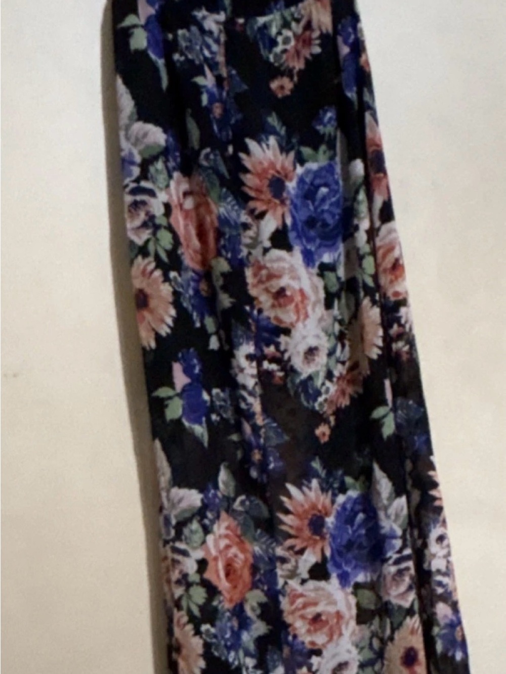 Forever 21 Navy Maxi Skirt with Pink & Blue Floral Print - Picture 5 of 5